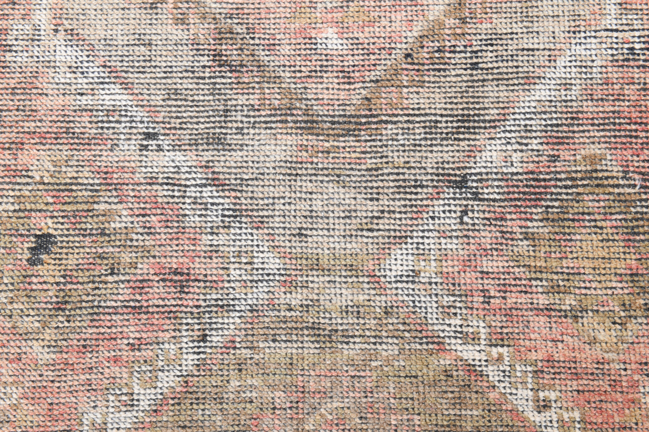 Faded brown & beige turkish runner rug 339x91cm