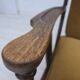 Fauteuil vintage danois des années 1950, mobilier vert d'origine en velours, bois de chêne.