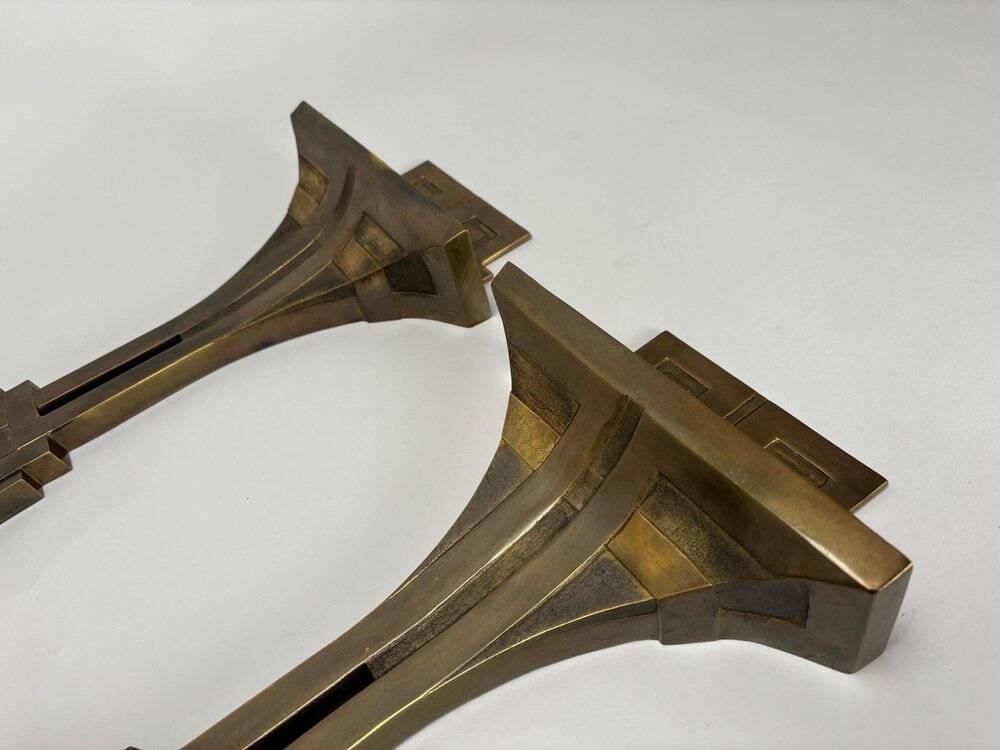 Italian Deco Style Wall Lamps in Bronze attributed to Banci, 1970s, Set of 2