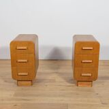 Art Deco Nightstands, Former Czechoslovakia, 1950s, Set of 2