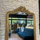Antique Louis-Philippe mirror, 191.5/120.5cm, with pediment and trumeau top