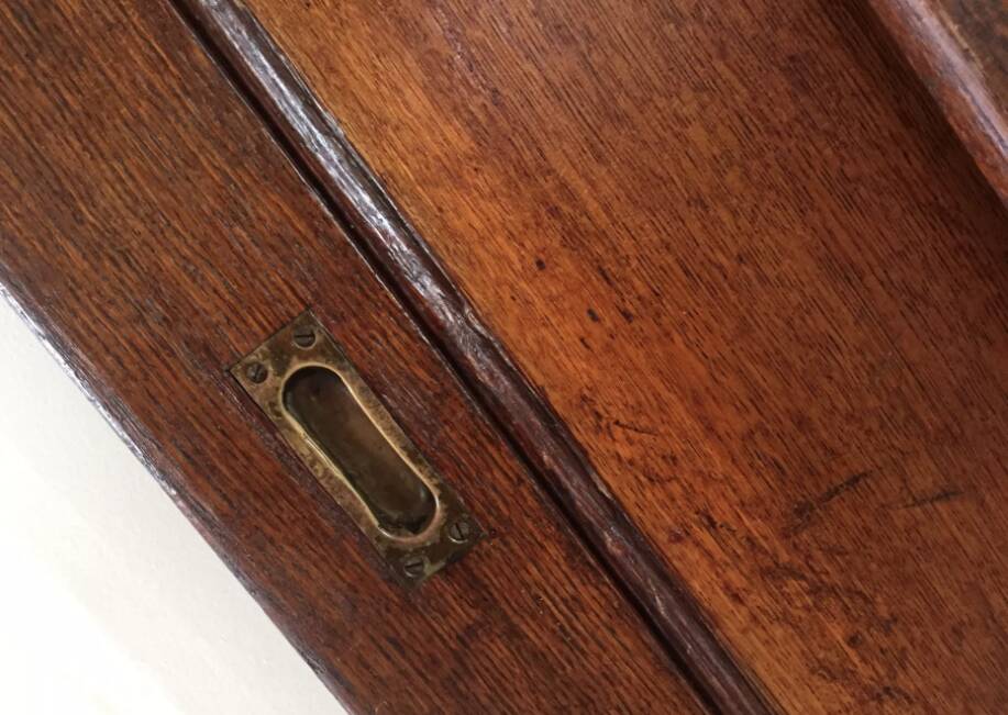 Pair of vintage oak sliding doors