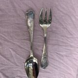 5 silver-plated cutlery, pie server, two forks, small fork and spoon, punch