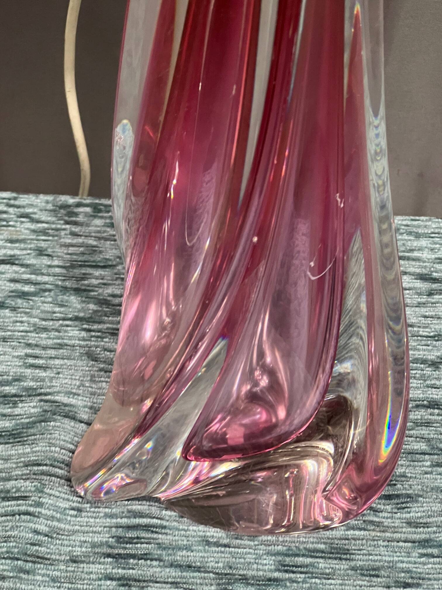 Solid crystal lamp Val Saint Lambert.