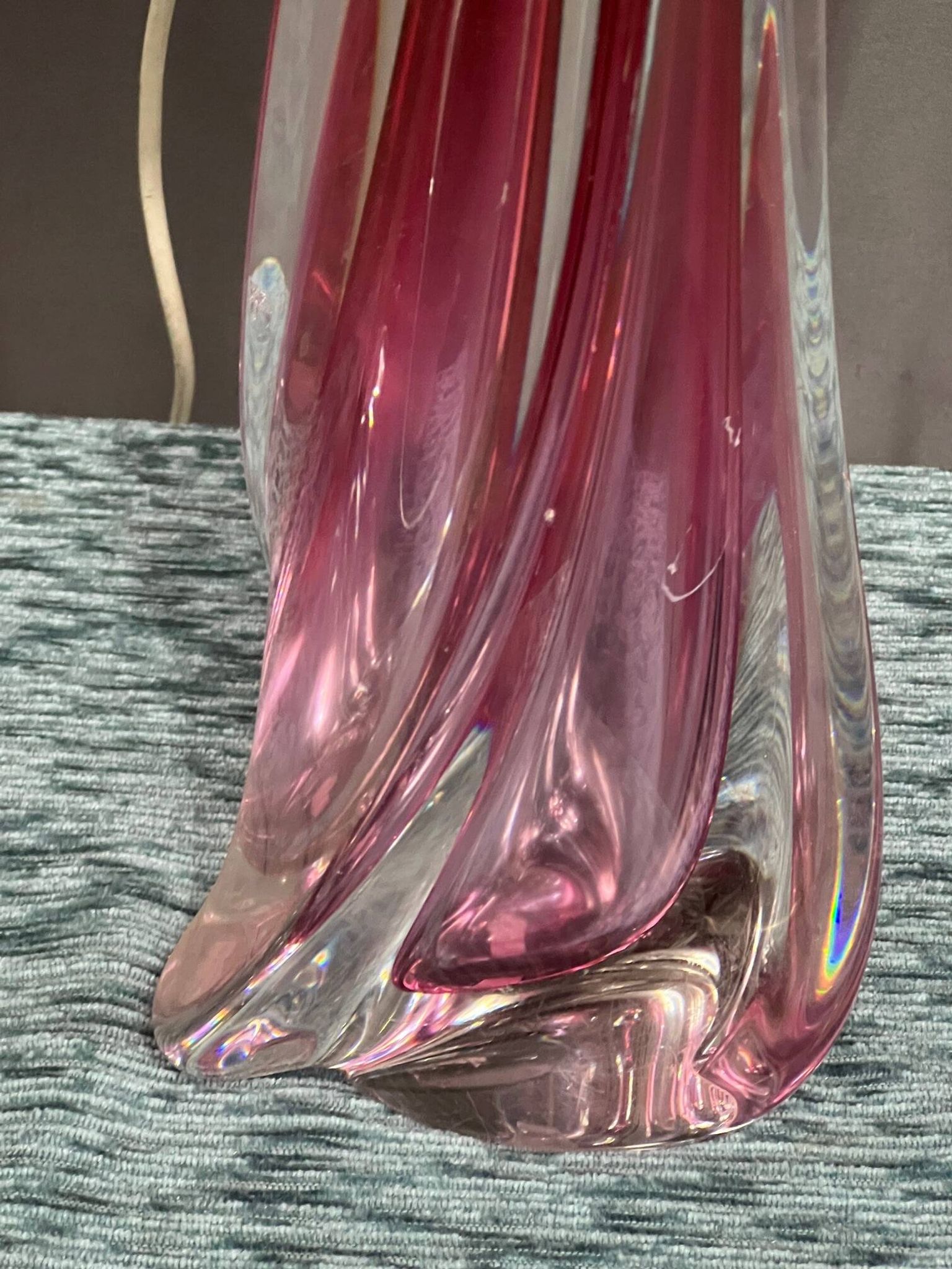 Solid crystal lamp Val Saint Lambert.