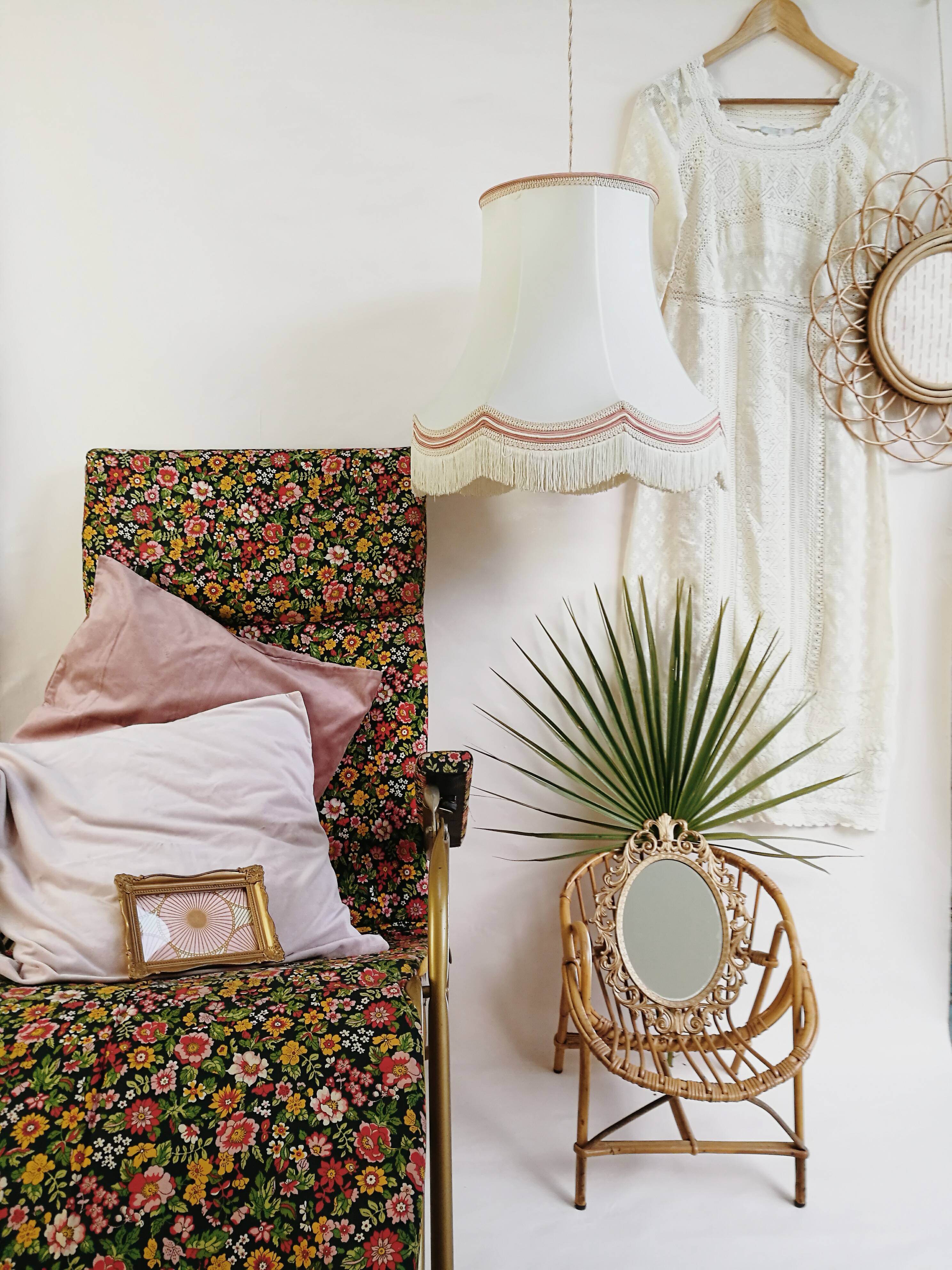 Vintage transat folding long chair