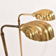 Pair of brass shell lamps, adjustable height, 1960