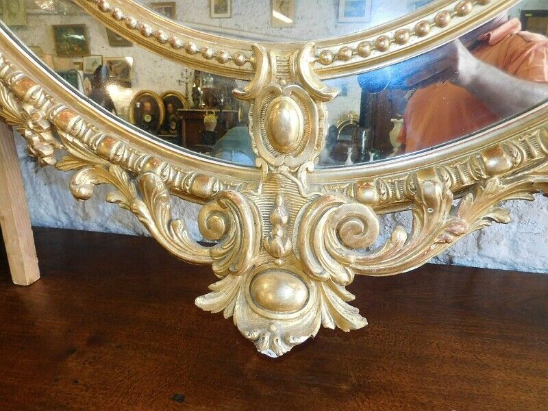 Mirror medallion dore of the 19th century 180x116cm