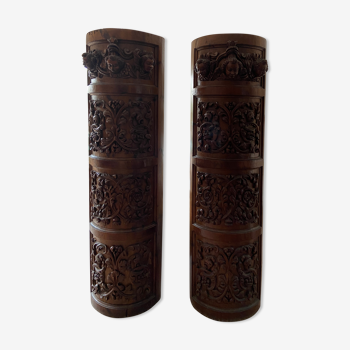 Ancient carved wood columns