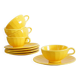 Service 5 tasses et soucoupes jaunes