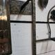 Art Deco coat rack in hammered wrought iron, 1950s.