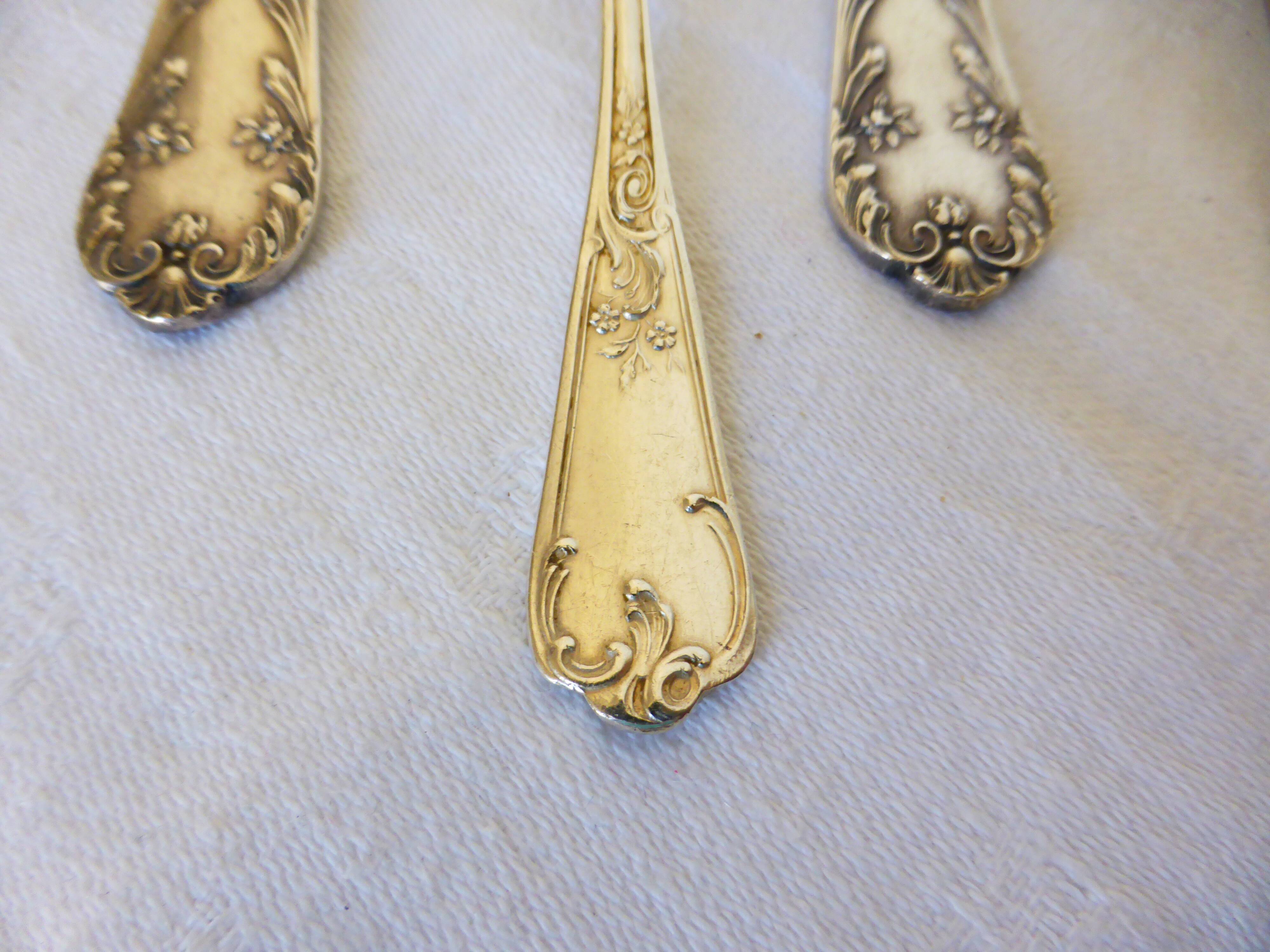 3 small spoons + 3 vintage silver-plated metal mocha spoons