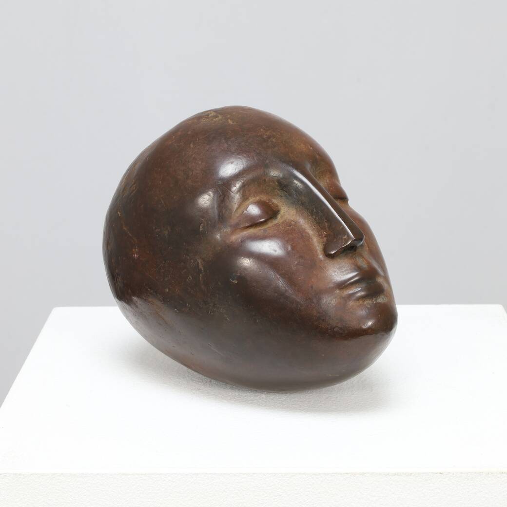 Bronze Sculpture – Abstracted Head, 20th Century