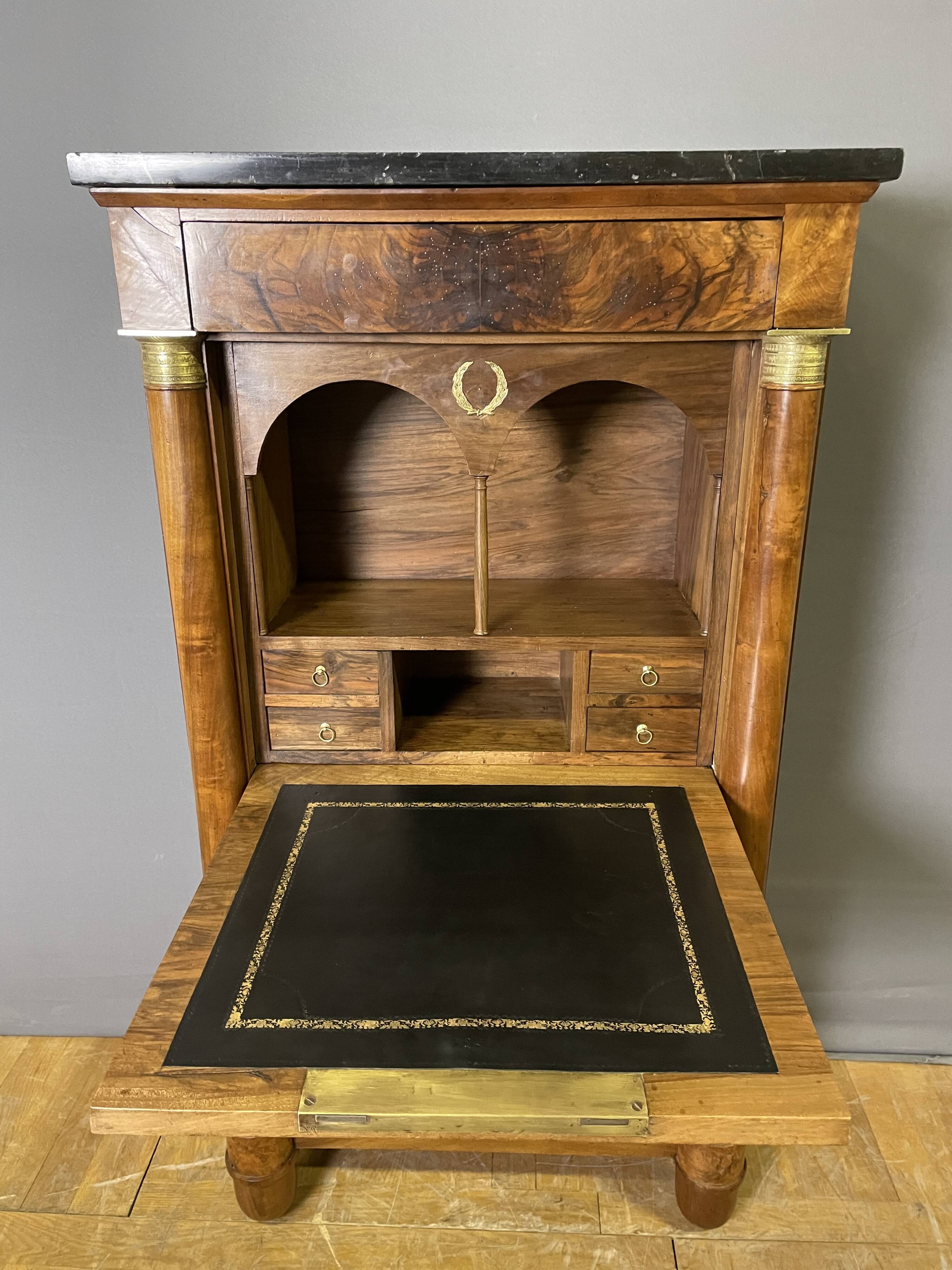 Empire period walnut secretary