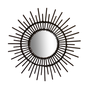 Miroir rotin vintage années 60
