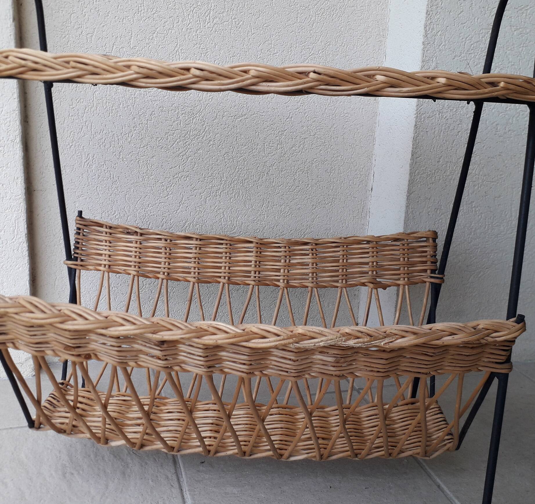 Wicker side table