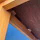 Table basse vintage en orme massif 1970