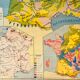 School map of france agriculture & livestock and administrative france 50s-60s