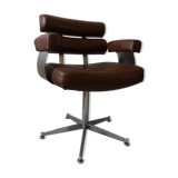 Office chair in skai and chrome, design year 70