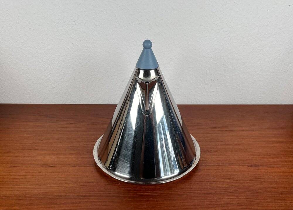 Postmodern German stainless steel kettle by Fissler, 1980s.