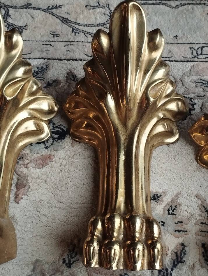Set of 4 solid bronze furniture legs – new