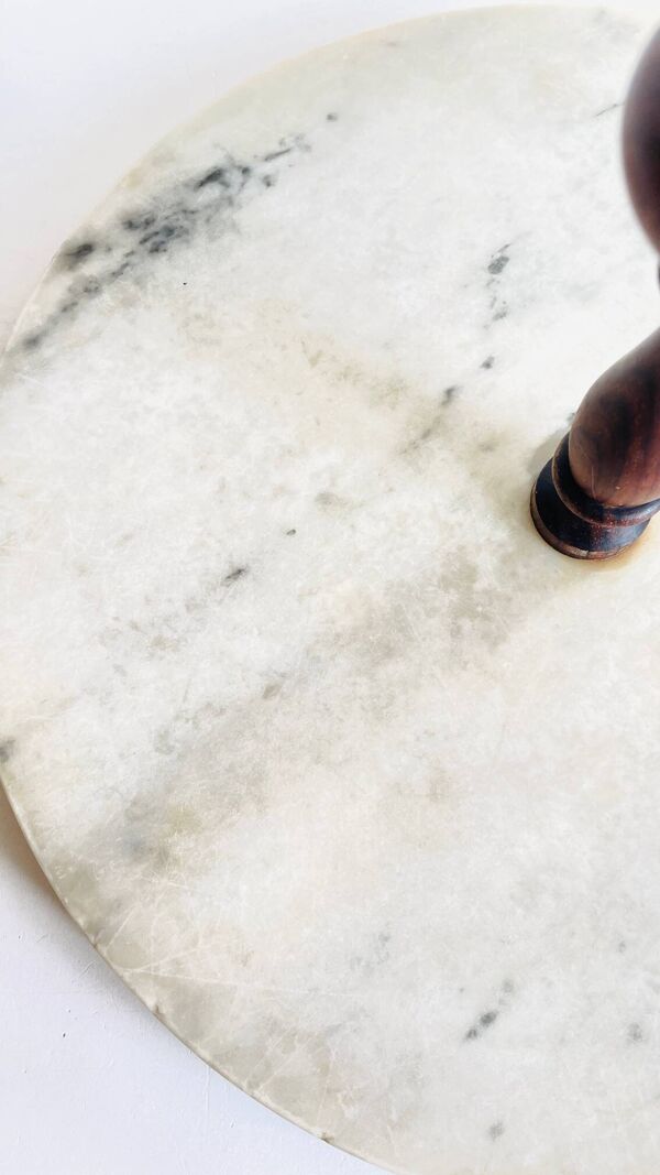 Plateau à fromage marbre et bois vintage