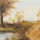 Painting „The Road by the Pond”, Scandinavian design, 1970s