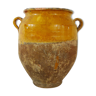 Vernified yellow candied pot, south-west of France Pyrenees 19th century