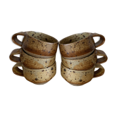 6 tasses en grès pyrite