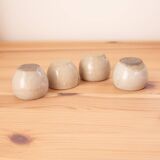 4 Bougeoirs en grès gris