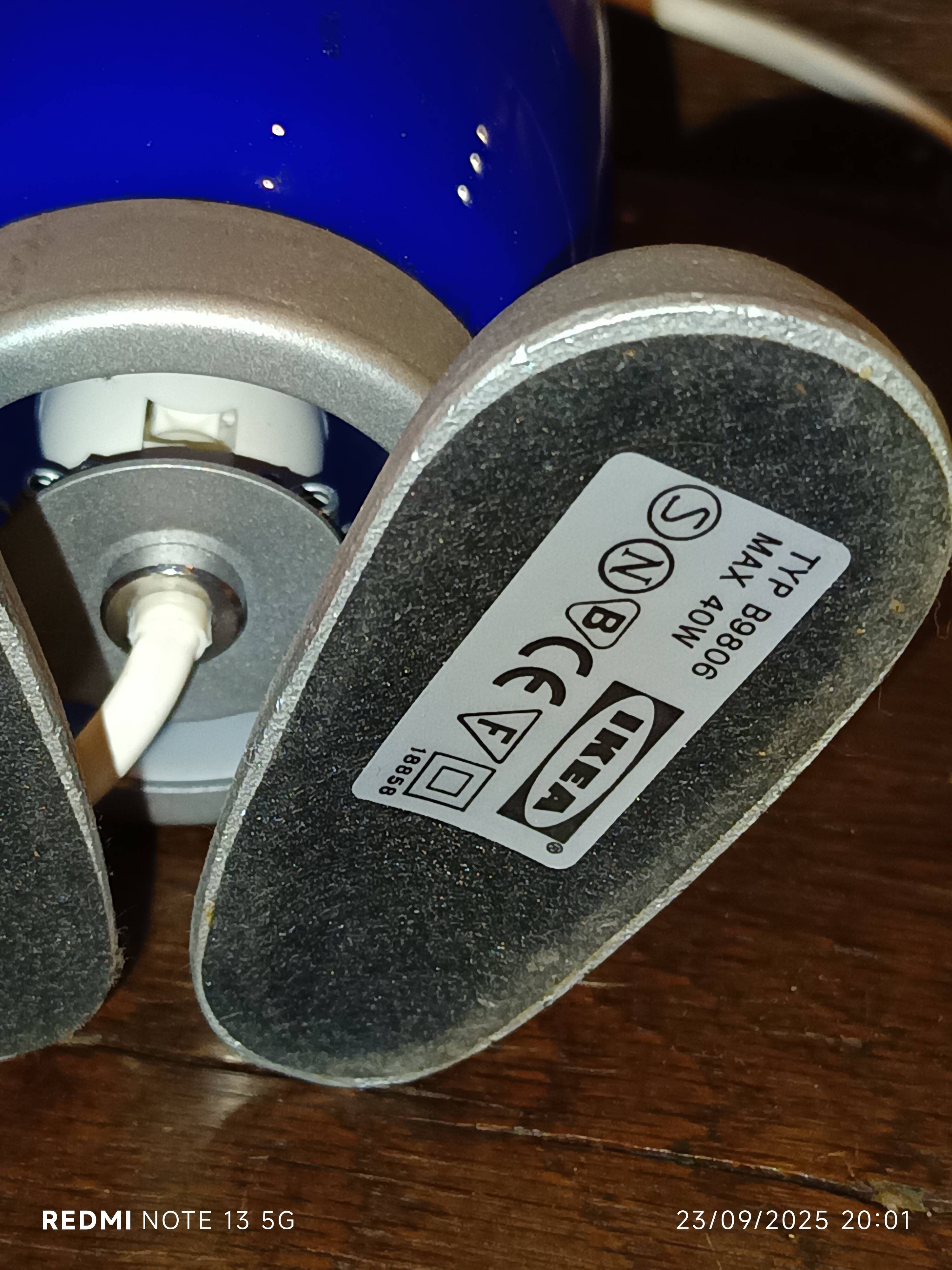 Ikea 1190 Dino Egg bedside lamp blue Tsasuo Konno