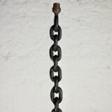 Large brutalist chain floor lamp