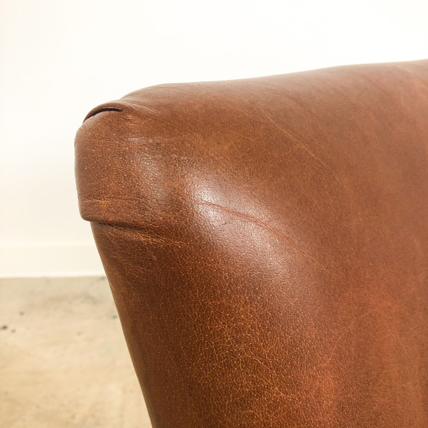Set of two vintage leather armchairs