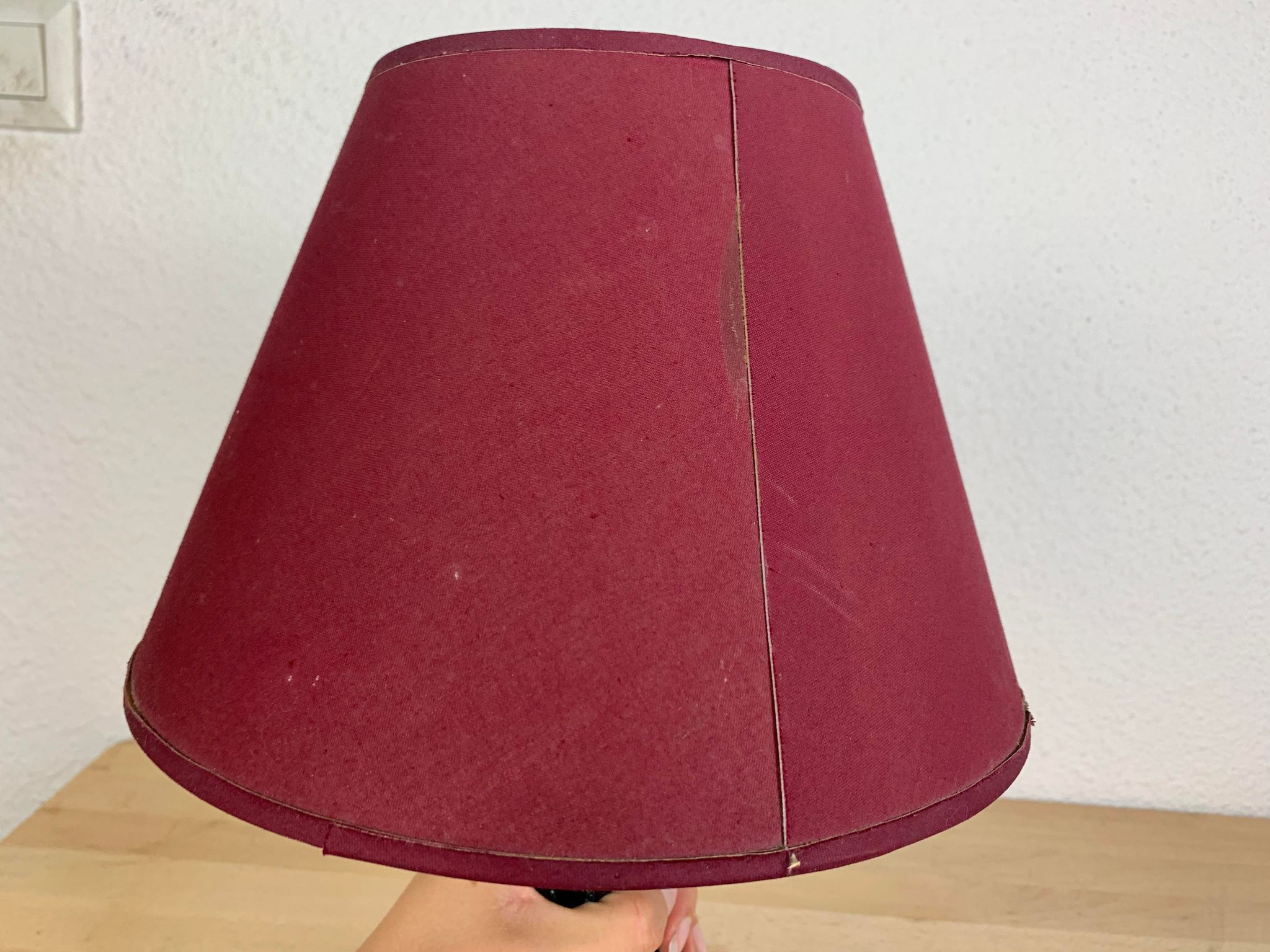 Red crisp ceramic lamp Vallauris