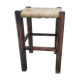 Wooden stool - braided straw