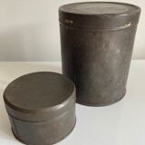 Set of 2 old weathered metal boxes