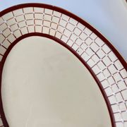 Duo de ravier Longchamp modele "Colmar", motif géométrique vers 1930