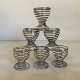 Six spiral spring egg cups