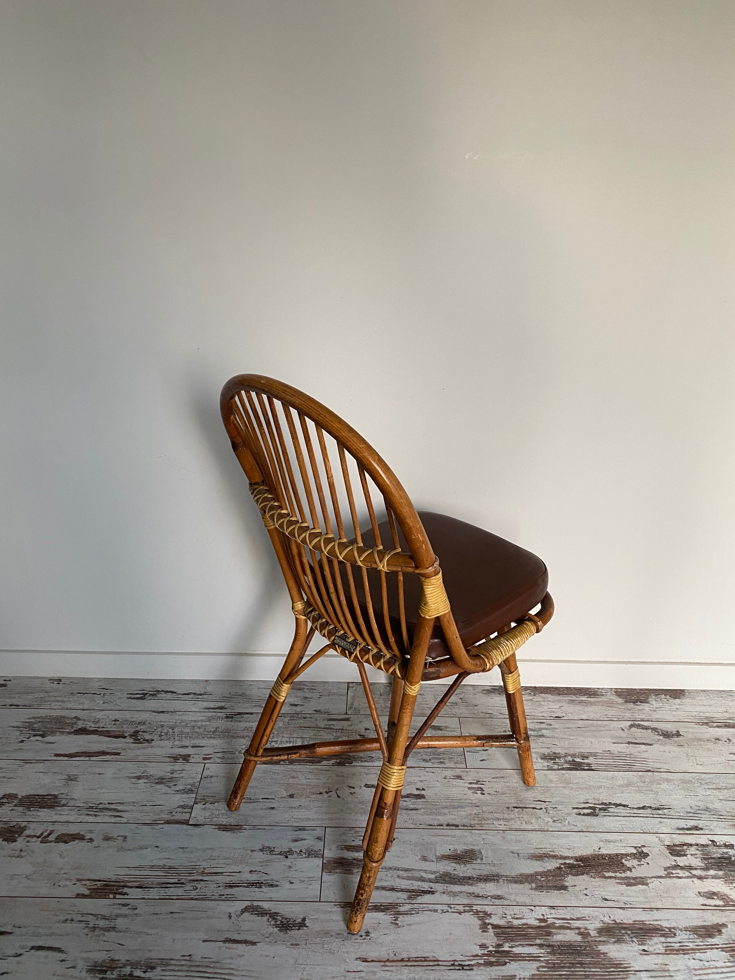 Bamboo and rattan chairs circa 60/70 from maison drucker