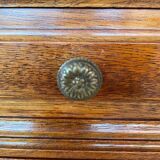 Table de chevet style Louis XVI, marbre de Carrare et acajou