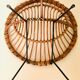 Pair of rattan armchairs, italy 60s