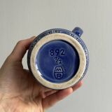 Blue ceramic pitcher