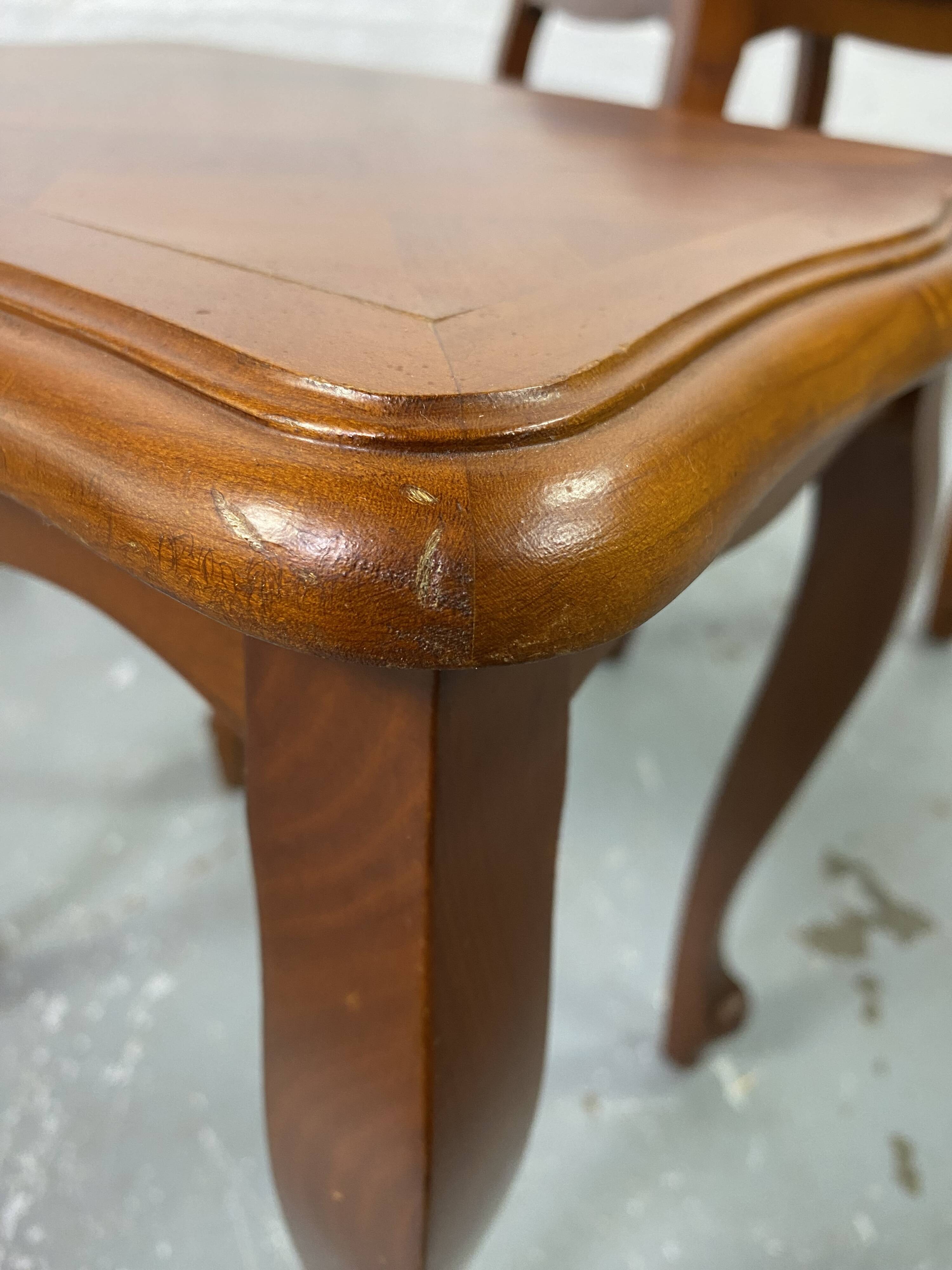 Vintage Louis XV style nesting tables in cherry wood