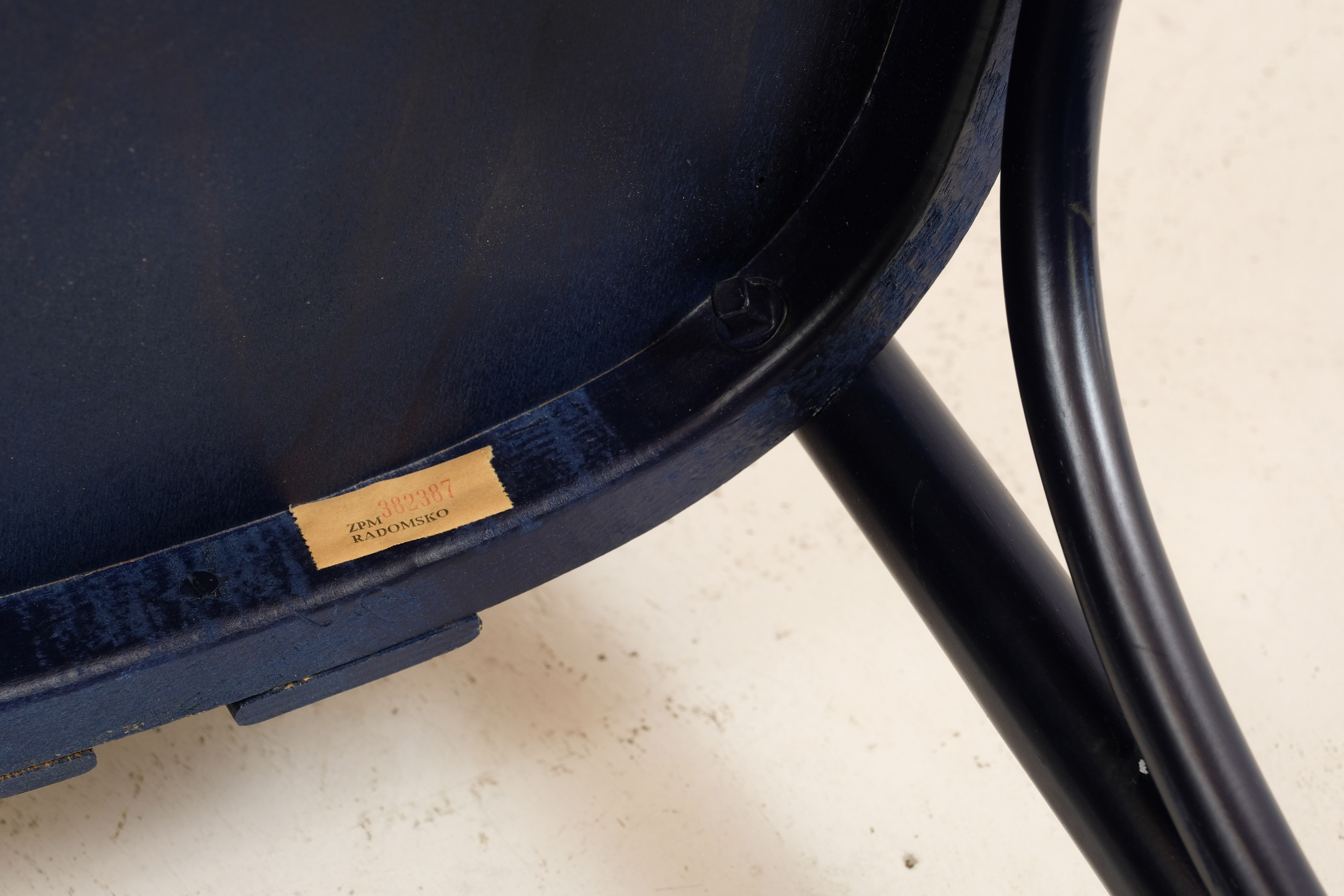 5 blue ZPM Radomsko chairs, 1960