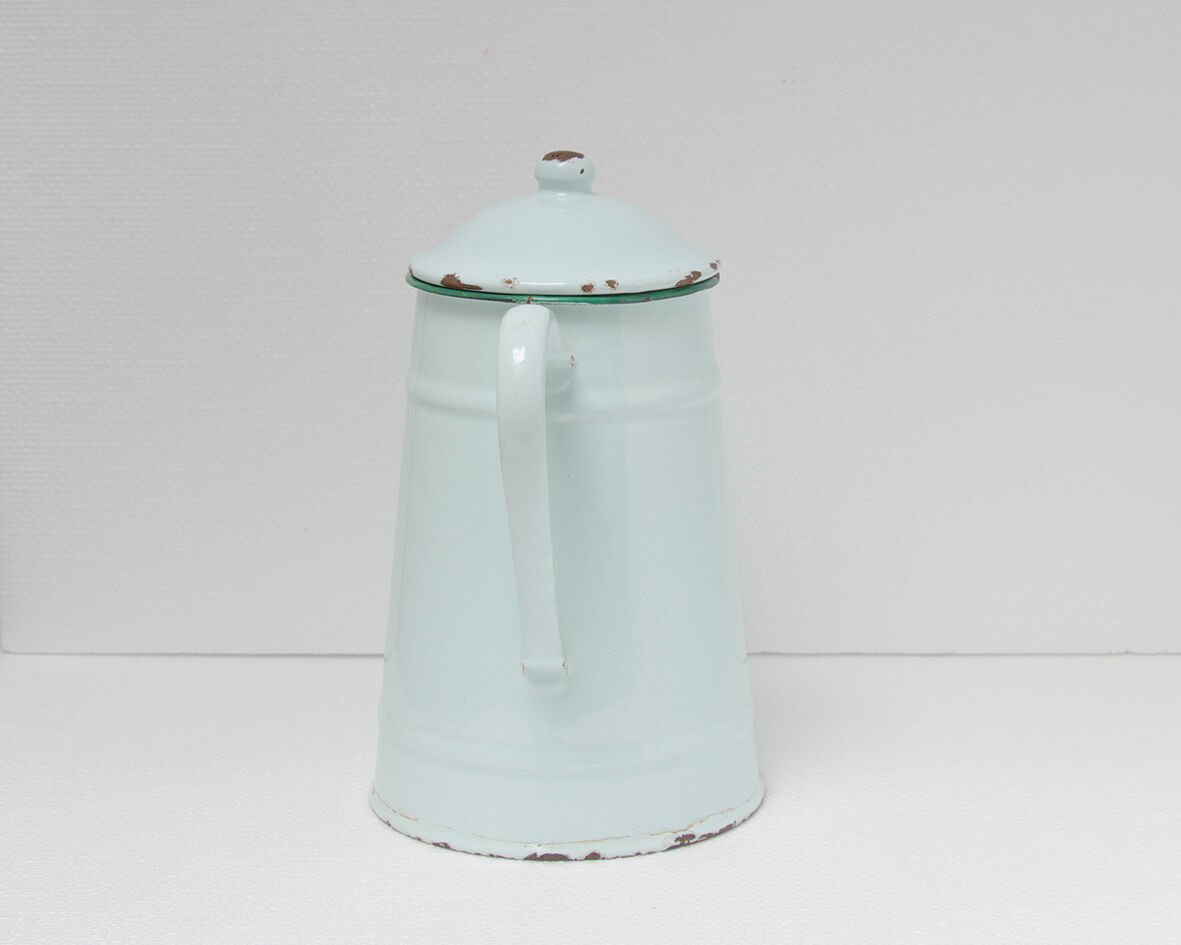 Cafetière émaillée vert d'eau
