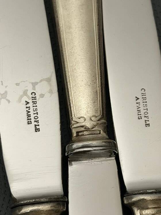 Antique Christofle Marot Bérain cutlery set – Silver-plated metal – 35 pieces for 6 people