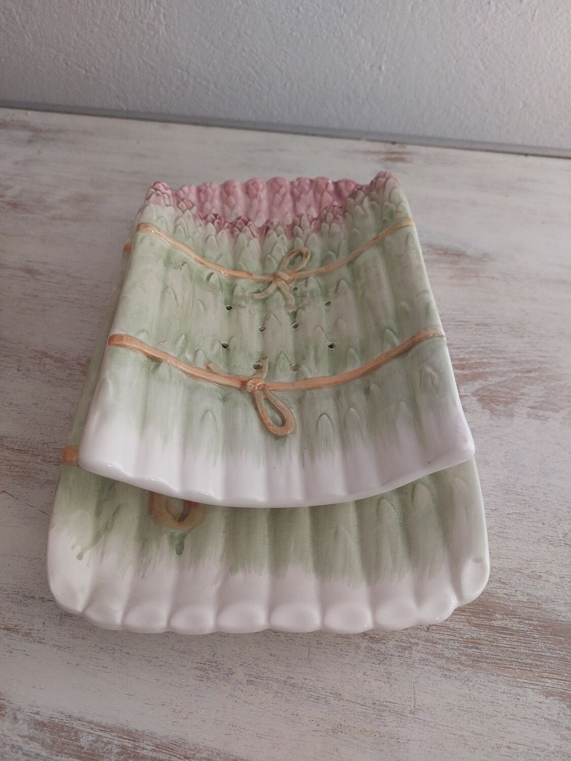 Flat asparagus set and slip drainer