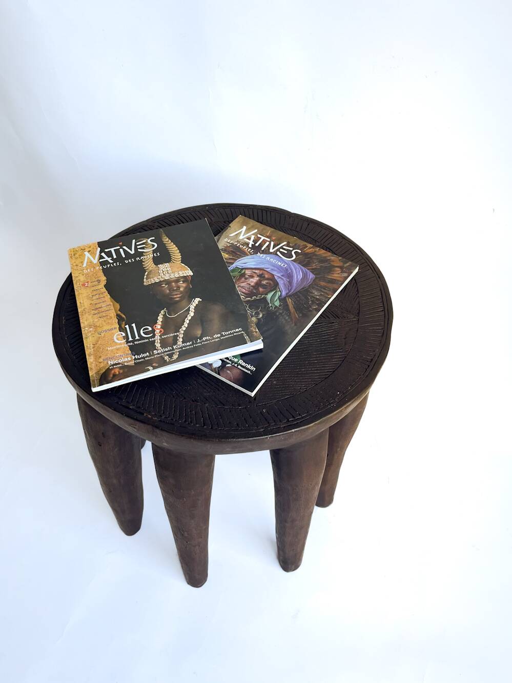 Large Nupe Stool 8 feet 50 cm – Solid wood tribal sculpture, piece