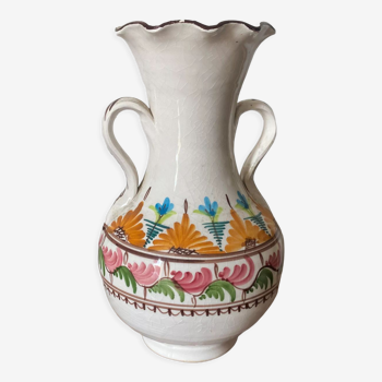 Vase en céramique espagnole peint à la main