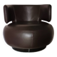 Fauteuil tournant CURL en cuir marron par Roche Bobois